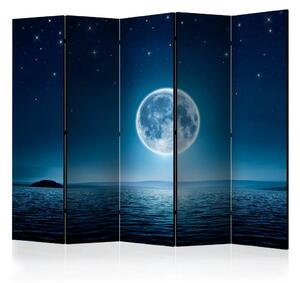 Paravento design Notte di Luna II - panorama celeste e mare calmo