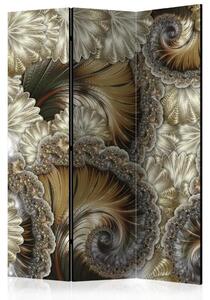 Paravento design Ventagli d'Oro - ornamenti barocchi in un'astrazione retrò