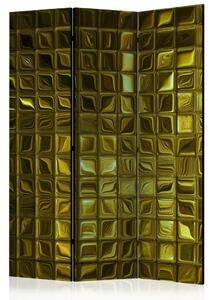 Paravento design Bagliore Dorato - elegante mosaico di piastrelle lucenti
