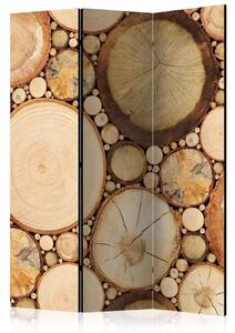 Paravento Strati di Legno - composizione di legno marrone
