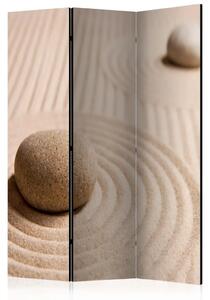 Paravento separè Sabbia e zen - composizione con due pietre in stile zen