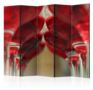 Paravento design Wine Bar II - vino rosso in calici di vetro