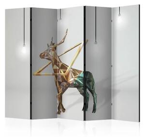Paravento Cervo 3D II - astrazione geometrica con animale