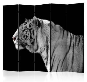 Paravento design Tigre Bianca II - composizione bianco nero, tigre