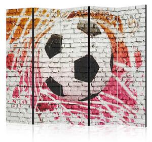 Paravento Calcio di Strada II - calcio su sfondo di mattoni bianchi