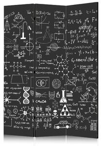 Paravento Pannello Scientifico - composizione bianco nero, scritte