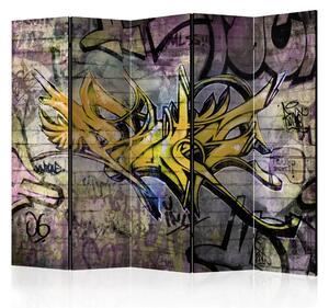 Paravento design Graffiti Stupendo II - astrazione urbana con scritte