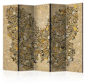 Paravento Madame Butterfly II - unica mosaico marrone con farfalle