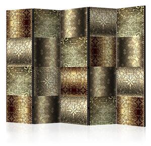 Paravento design Piastrelle metalliche II - composizione ornamenti