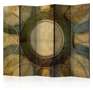 Paravento separè Fiore - stile retrò II - astrazione marrone con Mandala