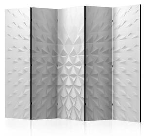 Paravento design Fortezza illusioni II - astrazione grigia in 3D