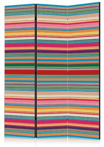Paravento design Strisce sobrie - composizione a strisce orizzontali colorate
