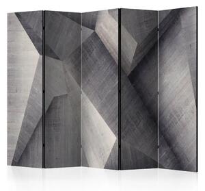 Paravento Blocchi di cemento astratti II - modello grigio geometrico