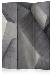 Paravento Blocchi di cemento astratti - modello grigio geometrico 3D
