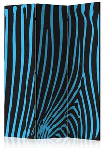 Paravento Motivo zebra turchese - composizione a strisce blu