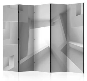 Paravento Stanza bianca II - astrazione geometrica in 3D