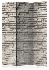 Paravento Muro di mattoni: Minimalismo - composizione su sfondo grigio