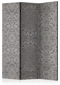 Paravento design Ornamento orientale - modello grigio in Mandala etnica
