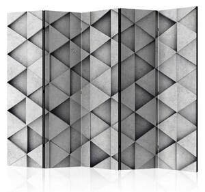Paravento separè Triangoli grigi II - composizione geometrica con figure