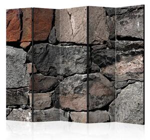 Paravento design Pietre scure II - composizione, texture parete