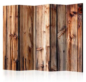 Paravento Camera in legno II - composizione con tavole marroni