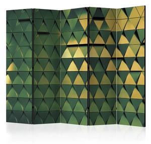 Paravento design Scaglie di drago II - unico sfondo geometrico a triangoli