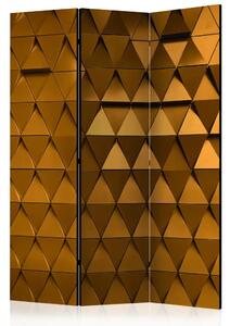 Paravento Armatura d'oro - modello geometrico in triangoli brillanti