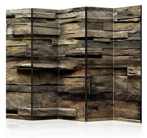 Paravento design Stile Rustico: Casa di Campagna II - texture di legno su muro