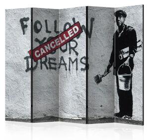 Paravento Sogni Annullati Banksy II - murale con scritte inglesi