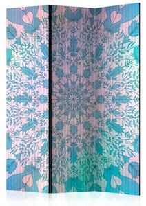 Paravento separè Mandala Femminile blu - mandala orientale su sfondo blu