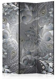 Paravento design Disegno Orientale - astrazione grigia con ornamenti vegetali