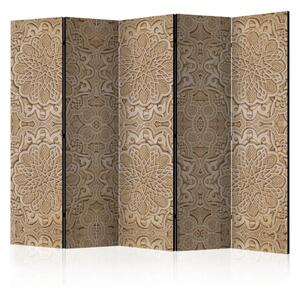 Paravento design Ornamento Sabbioso II - composizione con Mandala orientale