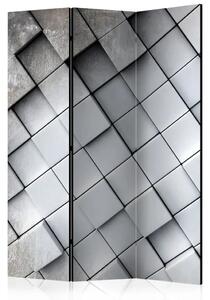 Paravento separè Sfondo Grigio 3D - texture grigia e quadrata con effetto 3D