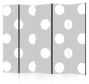 Paravento Pois Carini II - texture grigia uniforme con molti cerchi bianchi