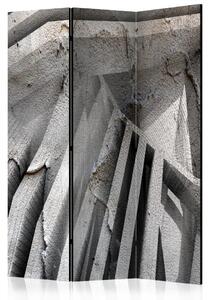 Paravento separè Cemento 3D - texture di cemento grigio con effetto 3D