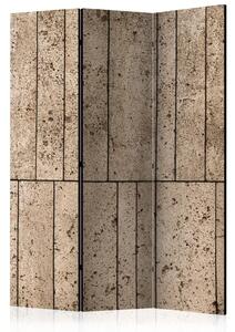 Paravento design Muro Beige - texture di piastrelle di cemento bruno