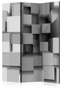 Paravento design Simmetria Meccanica - astrazione di figure geometriche con effetto 3D