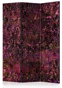 Paravento design Tesoro Rosa - texture di fiori viola in un motivo astratto