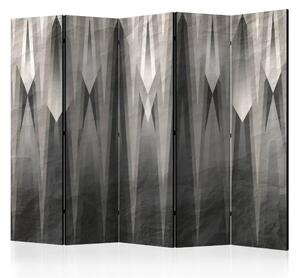 Paravento design Cittadella Grigia II - texture grigia con pattern astratti
