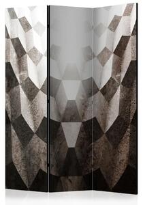 Paravento design Luce in un Tunnel - texture astratta in bianco e nero con luce