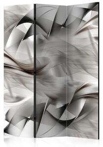 Paravento design Treccia Astratta - pattern argentati astratti con motivo illusorio