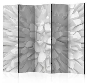Paravento separè Dalia Bianca II - figure geometriche bianche irregolari con effetto 3D