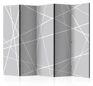 Paravento Ragnatela Moderna II - texture con figure grigie uniformi