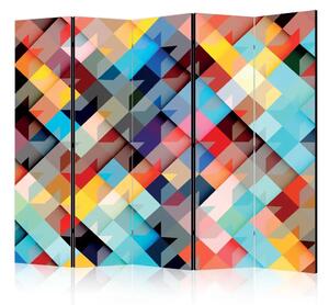 Paravento Patchwork Colorato II - texture con figure geometriche colorate
