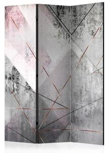 Paravento Prospettiva Triangolare - texture astratta di cemento con figure