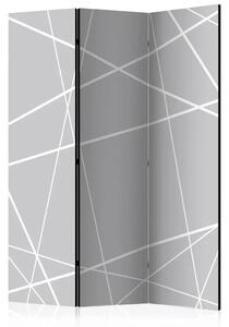 Paravento Ragnatela Moderna - linee che formano figure grigie chiare