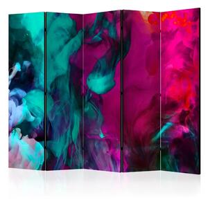 Paravento separè Folle di Colori II - fumo colorato sensuale in un motivo astratto