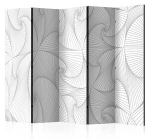 Paravento Ventaglio Avanguardia II - texture astratta con motivi grigi