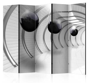 Paravento design Tunnel futuristico II - spazio con palline in stile astratto