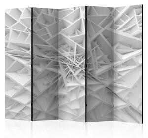 Paravento design Ragnatela bianca II - motivi astratti con figure geometriche bianche